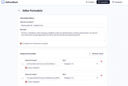 Plataforma para solicitar e compartilhar feedback construtivo de forma anônima ou identificada.