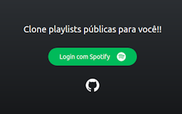 Clone qualquer playlist pública do Spotify para sua conta, ainda com a possibilidade de escolher quais músicas da playlist.